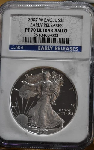 2007-W American Silver Eagle Proof NGC PF70 Ultra Cameo Early Release