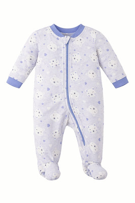 Newborn Babygrow Purple Teddy Bear Zip Slipsuit 54 cm 4 kg Tiny Little Wonders