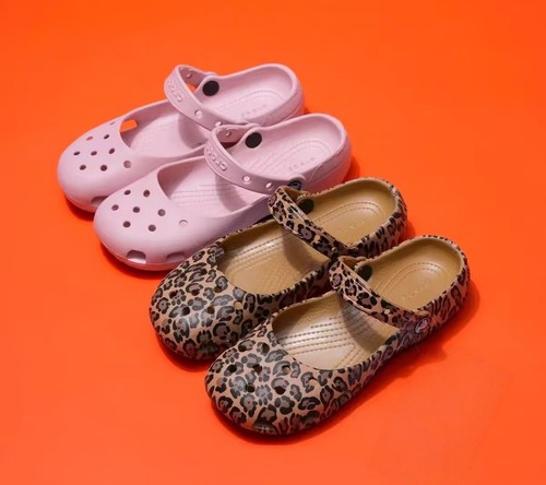 NEW 2026 Womens Crocs Classic Leopard Print Ballet Flat Clog-Choose Color