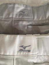 Mizuno Men's Short Length Baseball Pants 1 White 1 Gray Size M