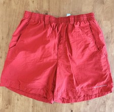 Columbia PFG Omni-Shade Backcast III 6 Lined Swim Trunks Shorts Red Mens Small