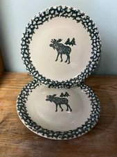 Vintage FOLK CRAFT Tienshan Moose Country Collection 10.25" DINNER PLATE Set 2