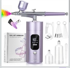 Airbrush-Kit Rechargeable Cordless Airbrush Compressor Nail Art, Cake Decor, Mak