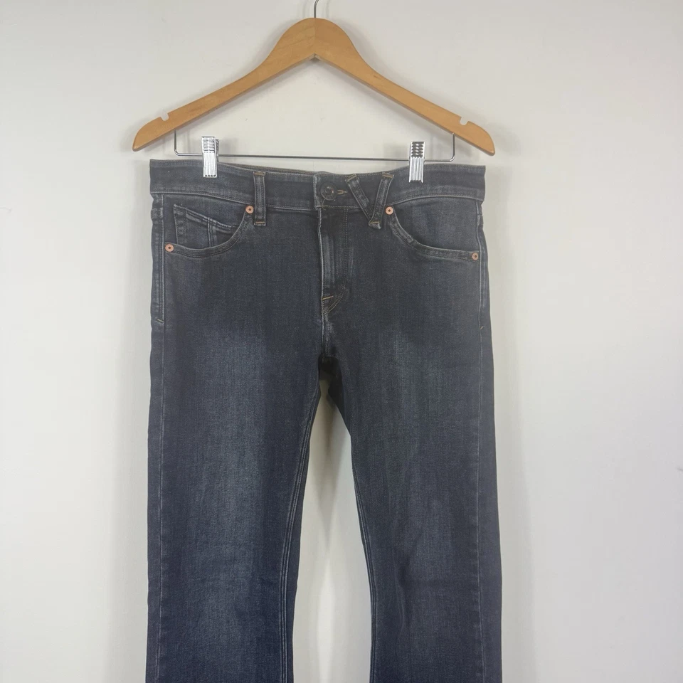 Volcom Vorta slim straight leg mid rise men's jeans dark blue stretch Size 30 - Image 2 of 4