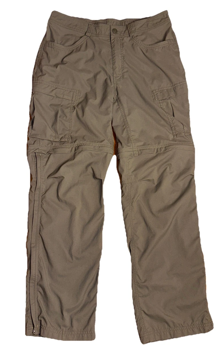 REI Pantalon Homme Medium Beige Léger Nylon Cargo Convertible Randonnée