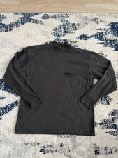 Fear of God Essentials Black Long Sleeve T-Shirt Men s Jersey Size M Big Logo