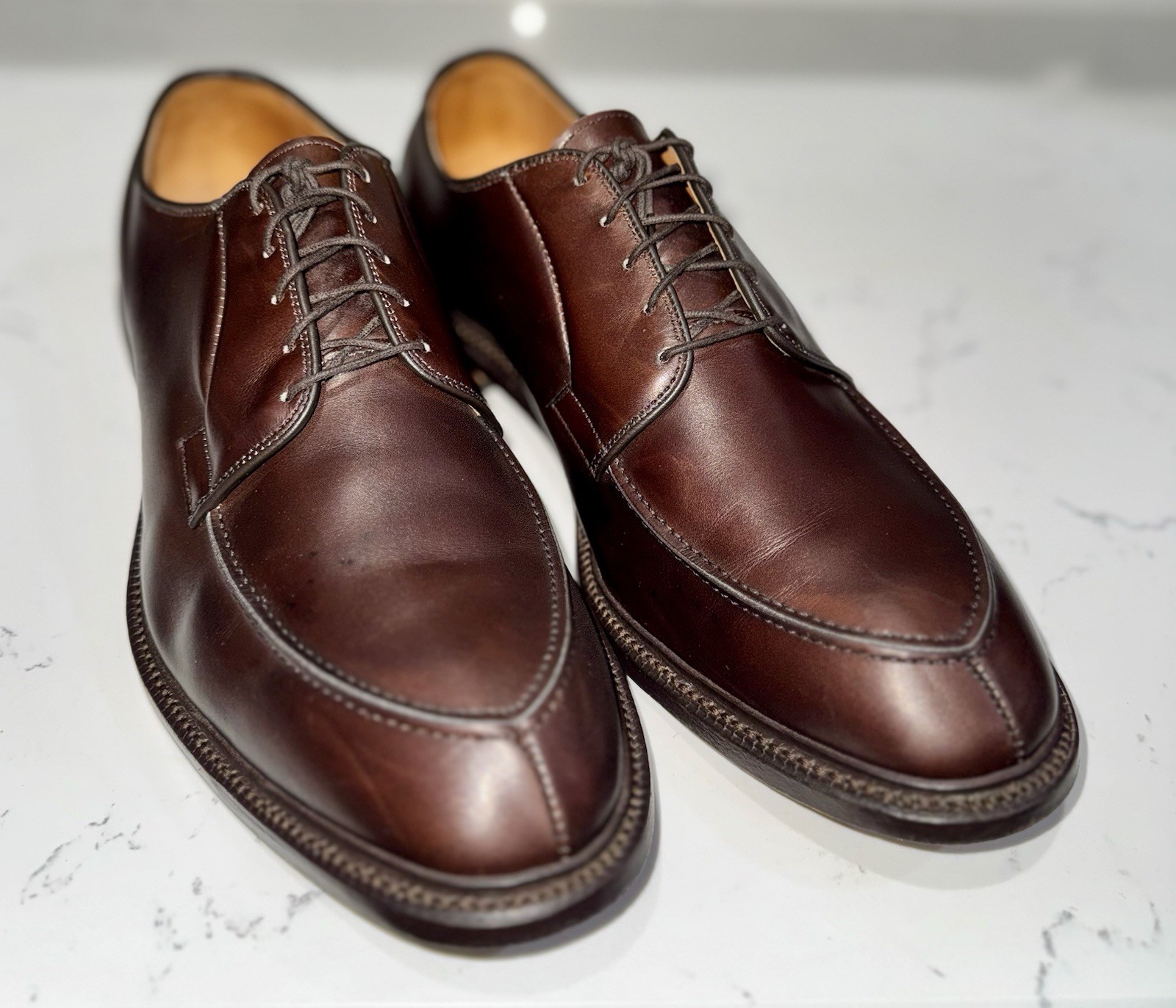 Allen Edmonds Seneca Brown Split Toe Derby Bluche… - image 1