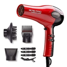 KISS 1875W Pro Tourmaline Ceramic Hair Dryer – Styling Edition, Red