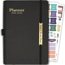 Day Planner 2025-2026, Hardcover Weekly & Monthly Planner from Jul 2025-Dec 2...