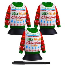 3 PCS Ugly Christmas Sweater Trophies With Mark Contest Party Awards Adults