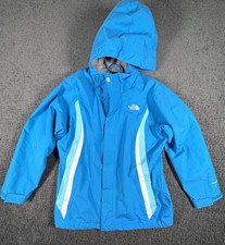 The North Face Hyvent Girls L 14/16 Waterproof Jacket Hooded BLUE Full Zip