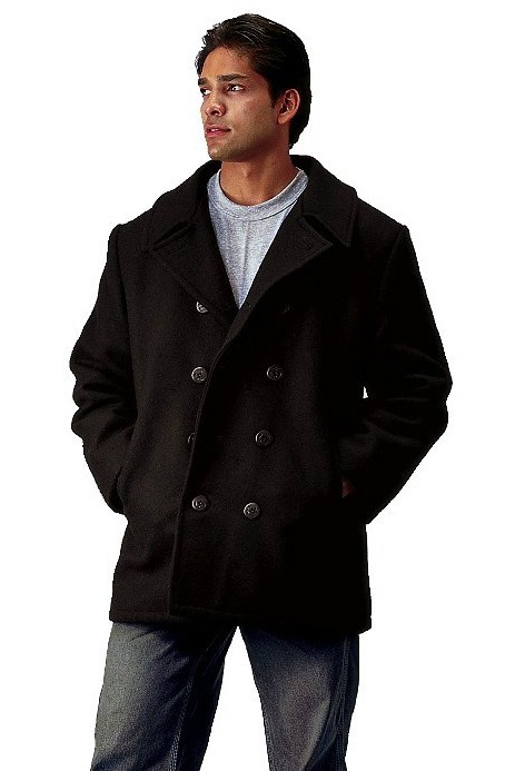 US Navy Type Wool Blend Pea Coat 