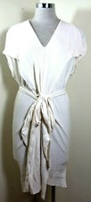 NWT New Stella McCartney White Belted Silk Dress Small S 38 4 5 6