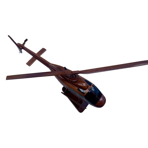 Modelo de helicóptero de escritorio Bell 206 Jetranger madera de caoba - Imagen 6 de 8