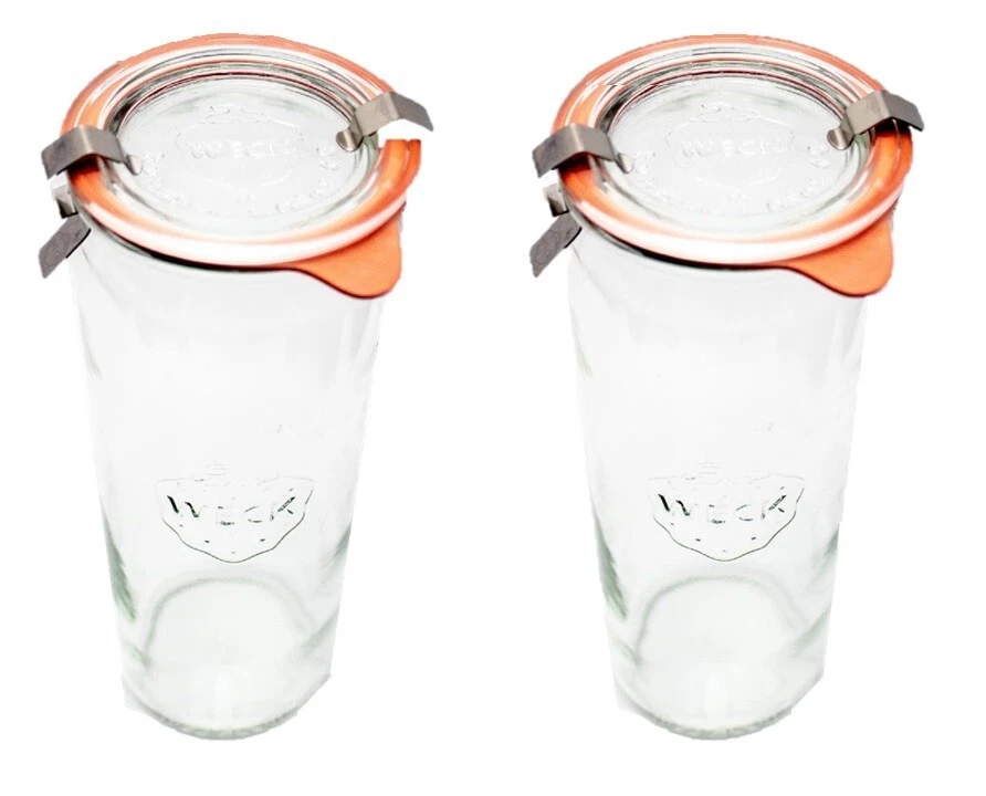 Frascos cilíndricos Weck 905, 16,9 onzas, tapas, sellos y abrazaderas, juego de 2 Foto 2 de 2