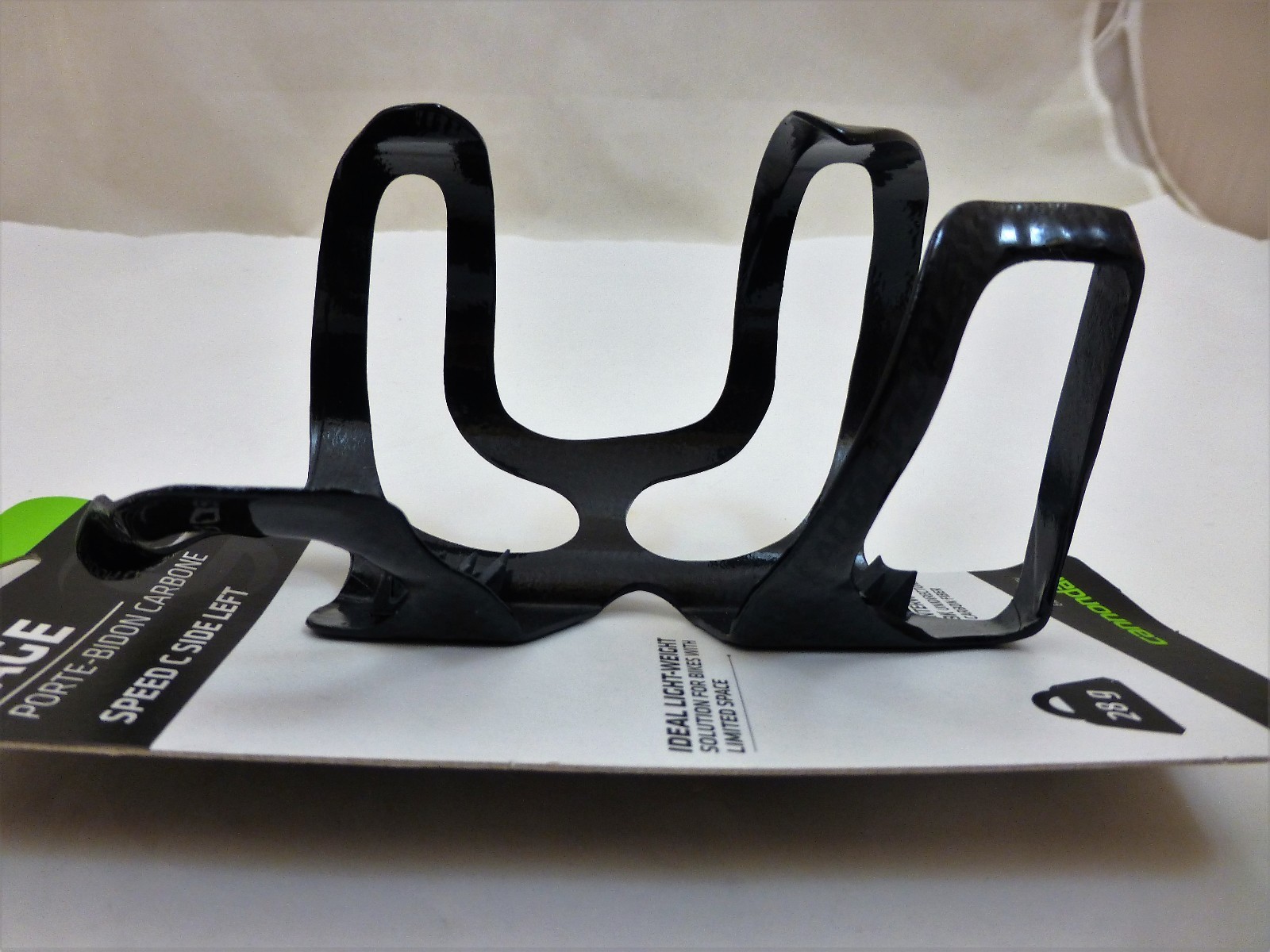 Cannondale Speed C Side Left Carbon Fiber Water Bottle Cage Glossy Black 28g