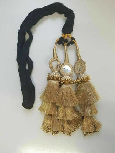 Indian punjabi parandi mehndi jagoo mirror bridal patiala paranda hair braid a8g - Picture 8 of 10