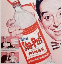 1956 Staley's Sta Puf Fabric Softener Advertisement Soap Detergent DWPP24