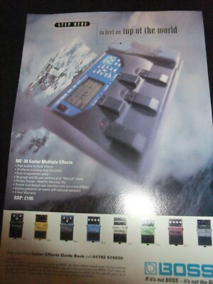 (-0-) BOSS MULTI EFFECTS ME-30 GITARRENPEDAL WERBUNG A4 CA. 29cm x 21cm
