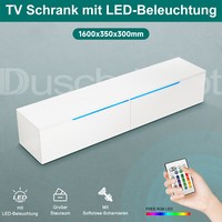 Led Tv Fernsehtisch HäNgend/Stehend Lowboard Unterschrank Weiß Hochglanz 160Cm