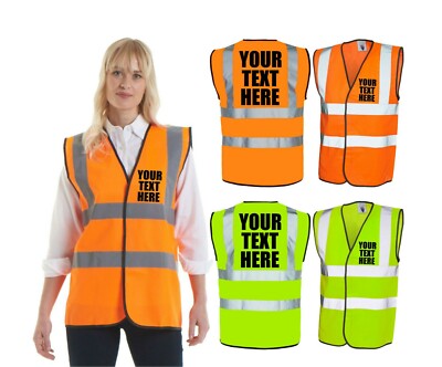 Personalised Hi Vis Vest Custom Printed Hi Viz Vest High Waistcoat ...
