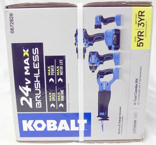 Brand New Kobalt 24v Max Brushless 4 Tool Combo Kit Drill/Driver & Impact Driver - Image 4 of 4