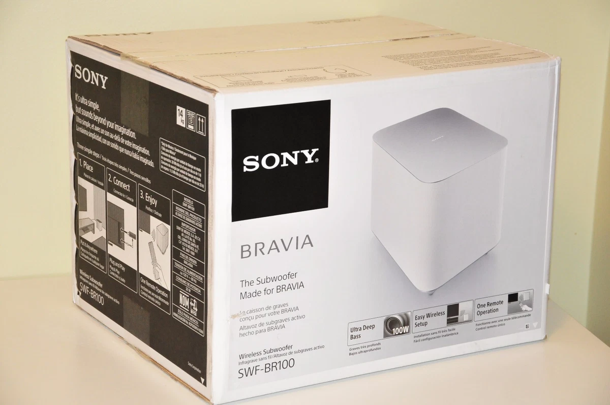 Sony SWF BR100 Wireless BRAVIA Subwoofer SWFBR100 w Transceiver White 100W