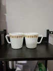 Vintage Pyrex Milk Glass Butterfly Gold D-Handle Coffee Tea Mugs 2 Available