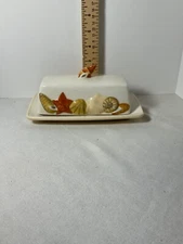 Sandy shore sealife design butter dish with lid