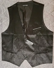 Barry Wang Black Vest Adult Medium Homecoming Wedding Prom