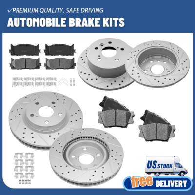For Avalon Camry 07 - 11 Es350 2007 - 2012 Front Rear Brake Rotors Ceramic Pads