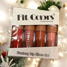 Lip Gloss Set Pinks Red 4 Pack Liquid Make Up Stocking Stuffer Gift Mini Set