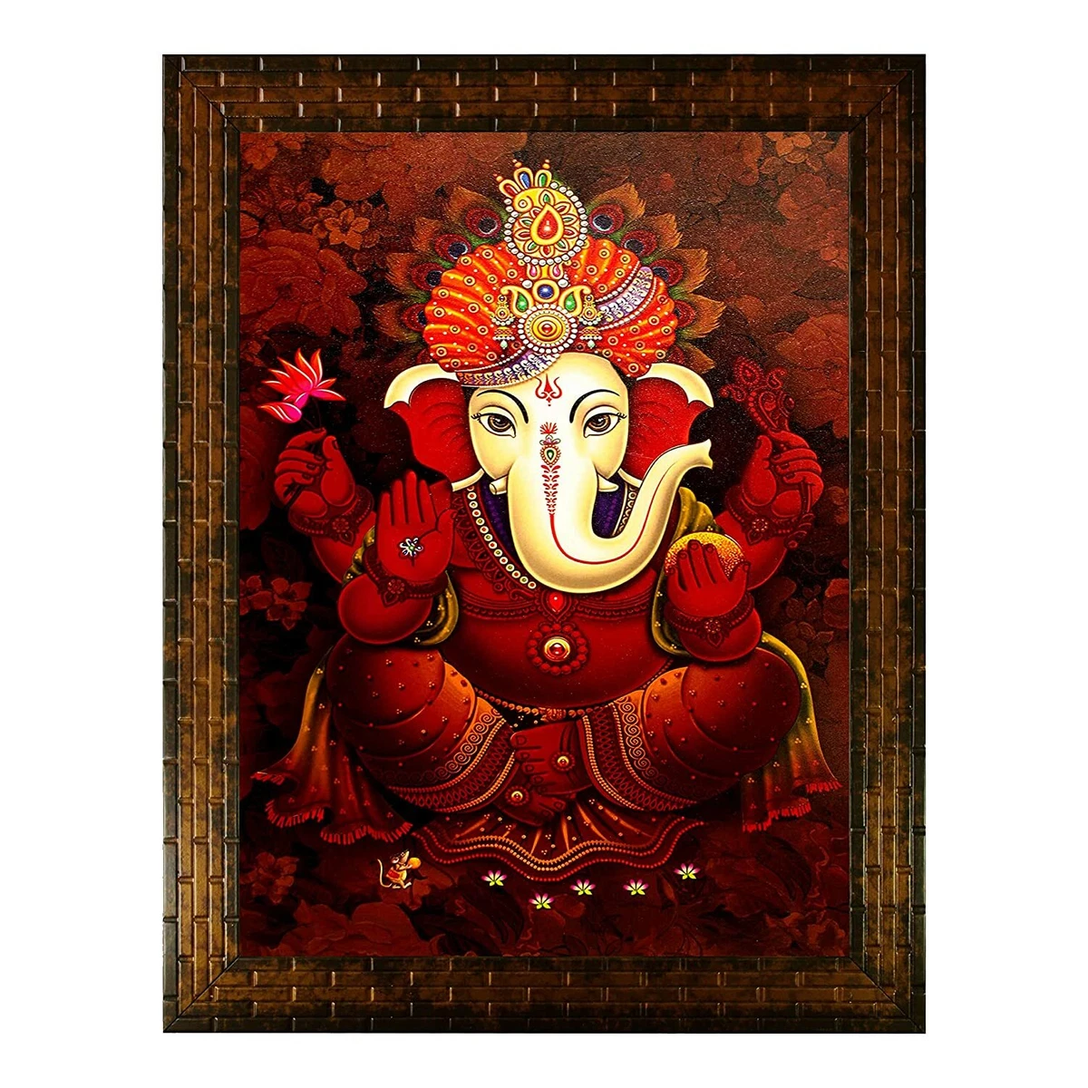 LORD GANESHA Painting Synthetic Wood 27x30.5x1cm For Home Temple