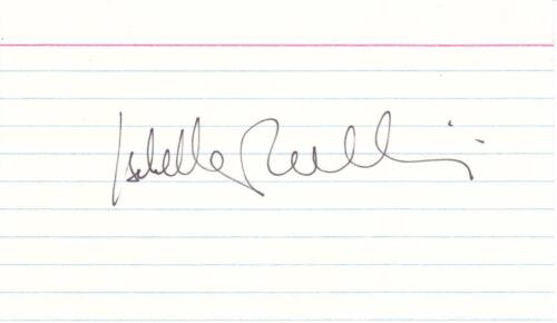 ISABELLA ROSSELLINI Signed 3x5 Index Card Actress/Death Becomes Her JSA UU80154 - Afbeelding 1 van 1