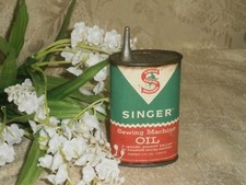 VINTAGE SCATOLA FERRO OLIO SINGER 