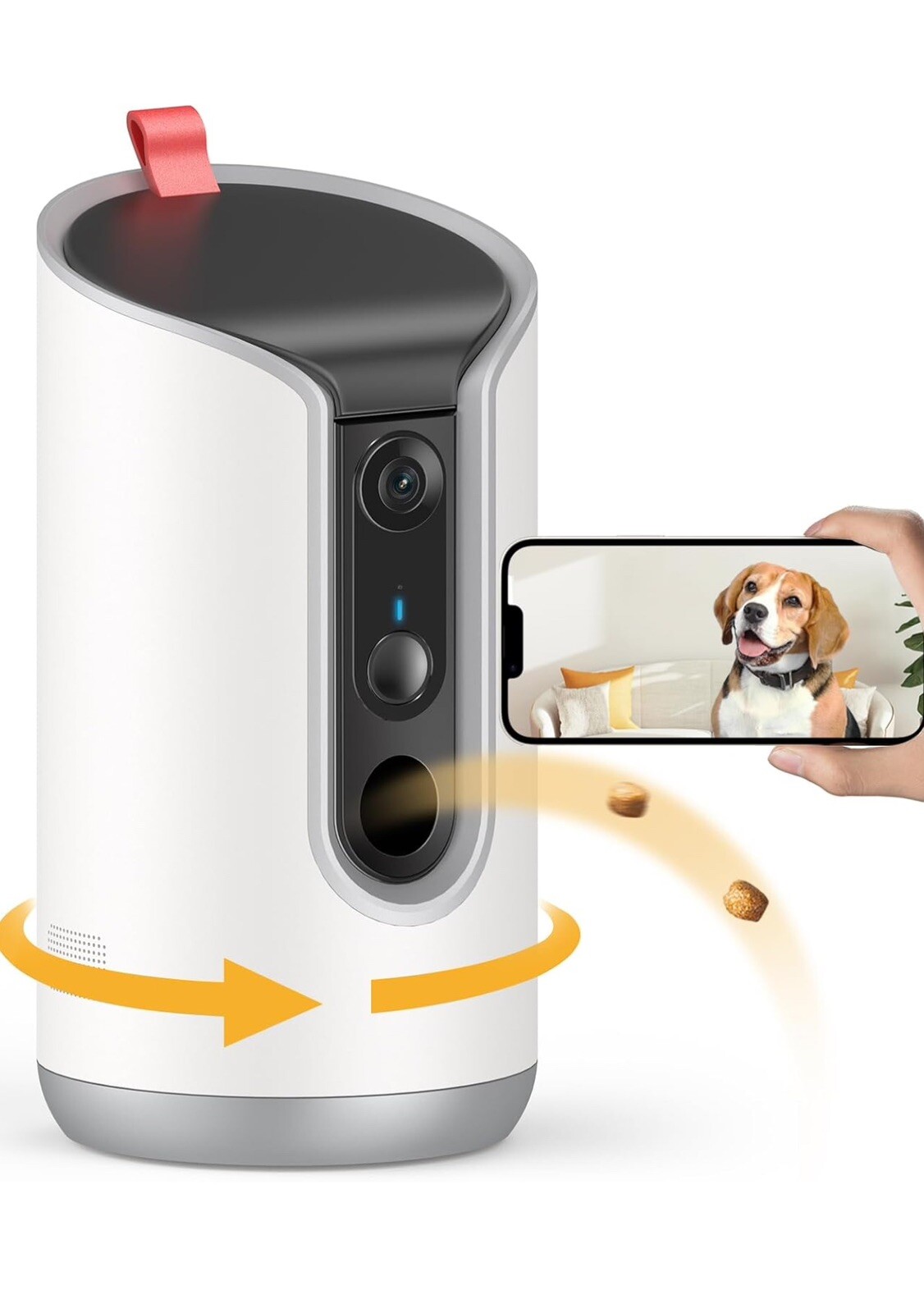 2K Pet Camera Treat Dispenser, 360°View Dog Camera with Phone App, 5G&2.4G Wifi-image
