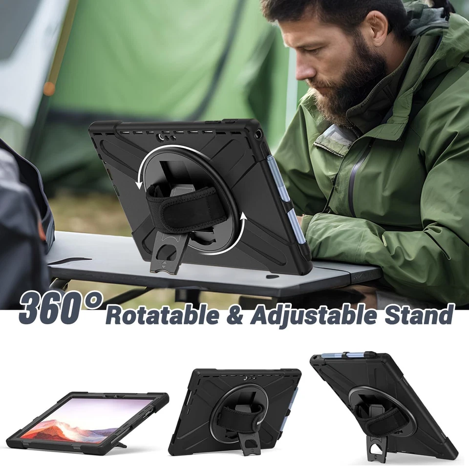 Case For Microsoft Surface Pro 7 Plus 7 6 5 4 LTE with Screen Protector Stand - Image 3 of 4