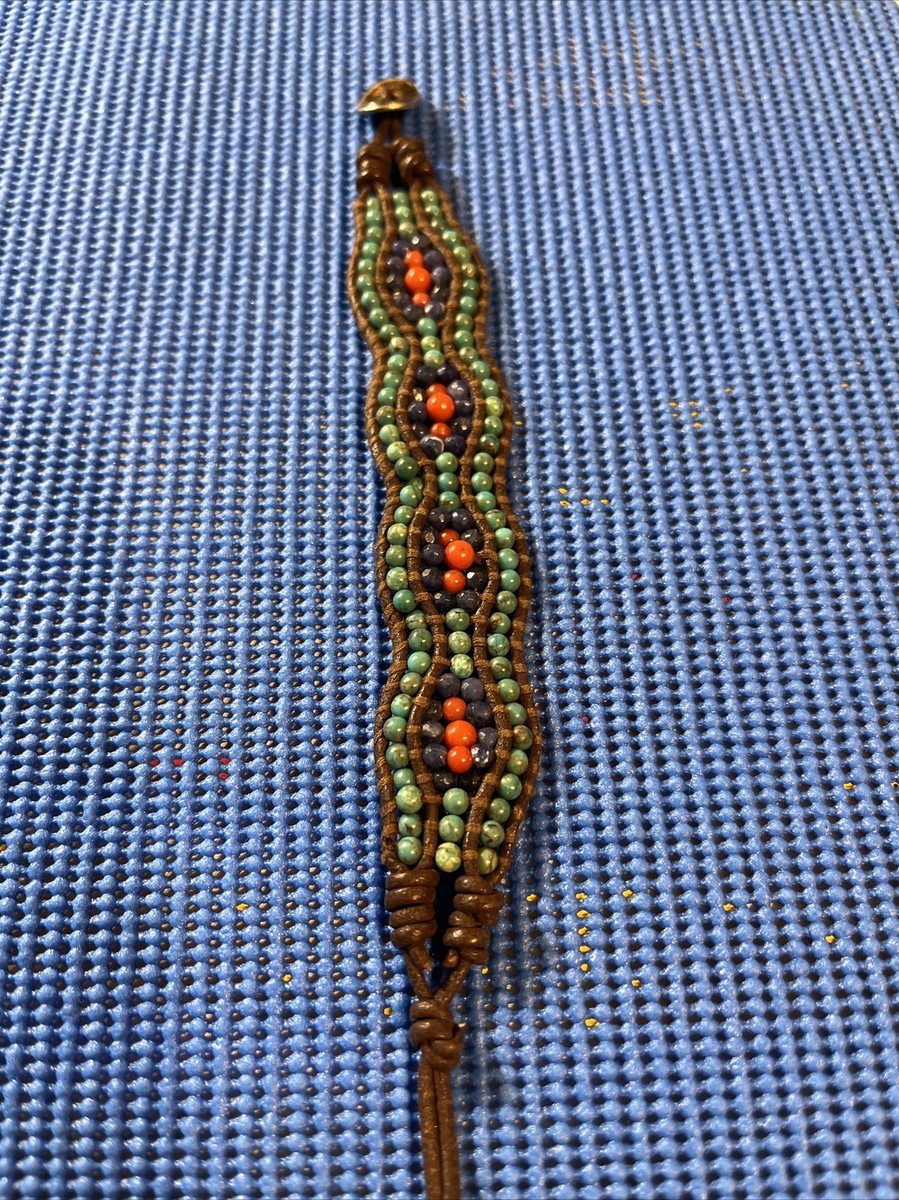 chan luu TURQUOISE & LEATHER THREE ROW BRAIDED BRACELET chan luu TURQUOISE & LEATHER THREE ROW BRAIDED BRACELET