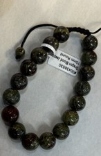 Adjustable Dragon Blood Jasper Bracelet 10 Mm Round