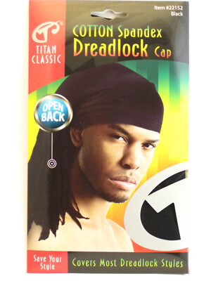 TITAN CLASSIC OPEN BACK COTTON SPANDEX DREADLOCK CAP  (22151, 22152)