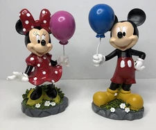 Disney Mickey & Minnie Mouse Garden Statue 8” Display Figures Resin New Lot Of 2