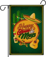 Nepnuser Linen Cinco De Mayo Garden Flag Mexican Fiesta Holiday Decoration...