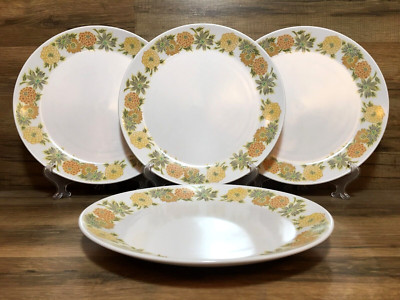 SET OF 4 - NORITAKE - PROGRESSION - SUNNY SIDE 10 1/2'' DINNER PLATES # 9003