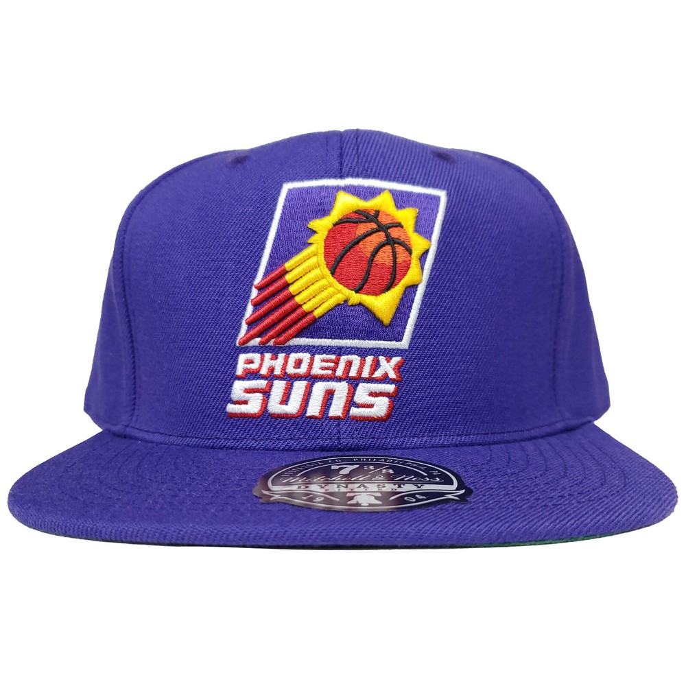 Mitchell & Ness Phoenix Suns Flatbill 7 3/8 Fitted Cap Hat 3D Logo Purple NWT