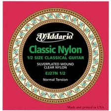 Daddario EJ27N 1/2 Sized Guitar Student Classics Normal Tension Strings, New!