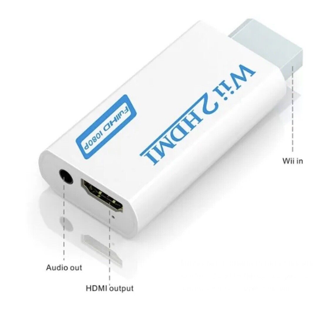 Wii auf zu HDMI Wii2 Adapter Full HD Konverter 3,5mm Audio Out 720p 1080p HDTV