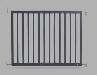 grey wooden stair gate
