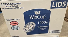 Wincup Translucent Plastic Lids with Straw Slot (1000 Count) 32-44oz