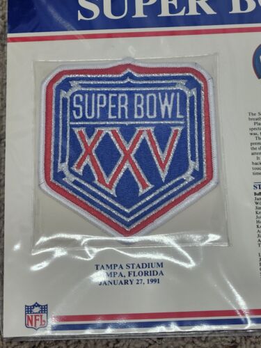 SUPER BOWL 25 ~ GIANTS vs BILLS ~ Willabee & Ward OFFICIAL NFL SB XXV PATCH CARD - Picture 2 of 4