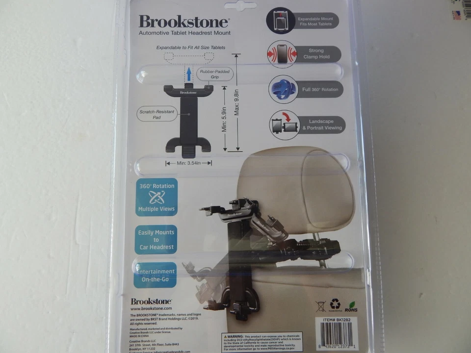 Brookstone Universal Automotive Tablet Headrest Car Headrest Mount New - Image 4 of 4